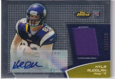 Parche automático de novato Topps Finest 2011 de Kyle Rudolph #RAPKR 237/310 Vikings Foto 1 de 2