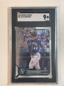 Julio Rodriguez 2022 Bowman Chrome Rookie RC SGC 9 Mariners - Picture 1 of 3