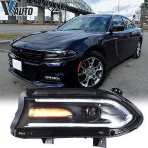 Driver Side 1 PCS Fit 2015-22 Dodge Charger Projector Headlight LED DRL Car Lamp - Picture 1 of 12