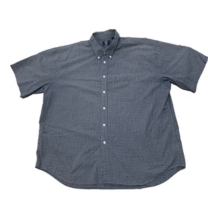 Arrow Seersucker Button Shirt Men 2XL Charcoal Blue Stripe Preppy Western 56" - Picture 1 of 18