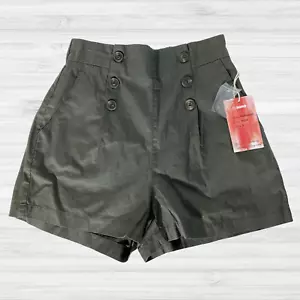 NWT Army Green Shorts High Waist Paper Bag "VTG Style" WWII Military Olive Drab - Picture 1 of 9