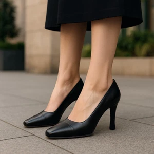 Martinez Valero Womens Leather Pumps Size 7.5 B Classic Spanish Made High Heel - Picture 1 of 20