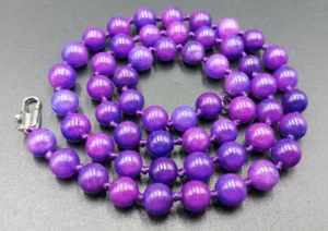 Natural 8/10/12mm Purple Sugilite Round Gemstone Beads Necklace 18" AAAA++ - Picture 1 of 15