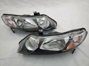 FOR 2006 2007 2008 2009 Honda Civic 4 DOOR JDM Black Replacement Headlight  - Picture 1 of 1