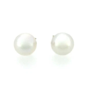 Pendientes de perla de 5 mm perlas redondas de oro amarillo de 18 quilates - Imagen 1 de 4