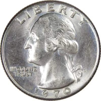 1970 D Washington Quarter BU Uncirculated Mint State 25c US Coin Collectible - Image 1 of 2