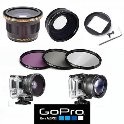 HD FISHEYE LENS X38 + HD TELEPHOTO ZOOM LENS + FILTER KIT FOR GOPRO HERO6  BLACK - Photo 1/4