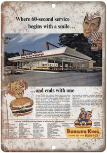Burger King Home of the Wopper Vintage Ad 12" x 9" Reproduction Metal Sign N110 - Picture 1 of 1