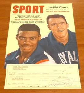 Oscar Robertson Ozzie Sweet Sport Magazine Cover Photo w/ Signed Cancelled Check - Picture 1 of 6