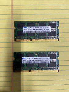 Samsung 2GB x2 2Rx8 PC3 8500S DDR3-1066 Laptop Memory RAM M471B5673FH0 - Picture 1 of 2