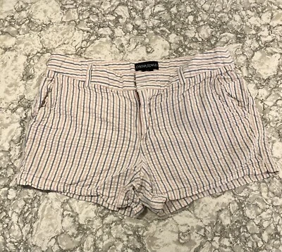 Pantalones Cortos Cynthia Rowley - Para Mujer Talla 6 - Rayas Blancas, Rosa y Azul Foto 1 de 3