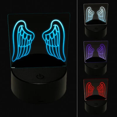 Angel Bird Wings 3D Illusion LED Night Light Sign Nightstand Desk Lamp - Image 1 of 4