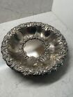 Vintage Floral Scalloped Edge Silver Plated Dish Bowl Collectible Home Decor
