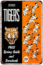 1965 Vintage Detroit Tigers Spring Guide Scorebook Reproduction metal sign