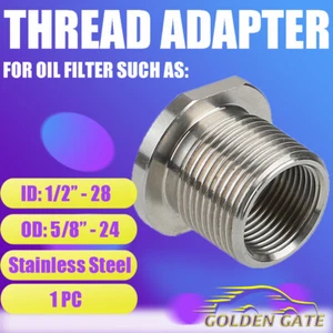 Stainless Steel Thread Adapter 5.56 to .308 1/2"x 28 TPI to 5/8"x 24 TPI Silver - Picture 1 of 5