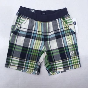 Gap pantaloncino pull on plaid cotone bambino elastico in vita tg 18 24 mesi blu verde - Foto 1 di 4