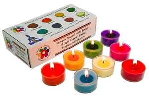 Chakra Colored and Scented Tealight Candles - 2 Sets of 8 (16) - Meditation Yoga - Picture 1 of 10