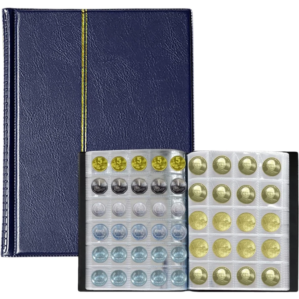 Münzen Sammelalbum, Münzalbum, Münzsammler, 10 Seiten, 250 Fächer, , Transparent - Bild 1 von 1