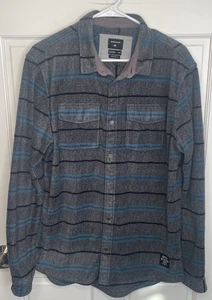 Quicksilver Men's Relaxed Fit Button Down Fleece Work Shirt Sz L Winter Barn - Picture 1 of 17