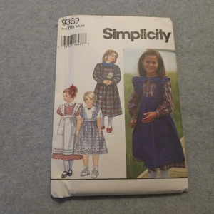 Simplicity 9369 Girls Pinafore Dress Pattern Size 5-6-6X Vintage Cottagecore... - Picture 1 of 6