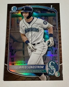 2025 Bowman JARED SUNDSTROM Chrome Reptilian Refractor 1st Card Mariners - Picture 1 of 2