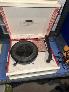 Vintage Sears Solid State Record Player Red & White Untested - Picture 1 of 11