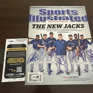 MLB Playoff Review Blue Jays Signed Si NO LABEL Magazine JSA ALL 7 Players - Picture 1 of 5