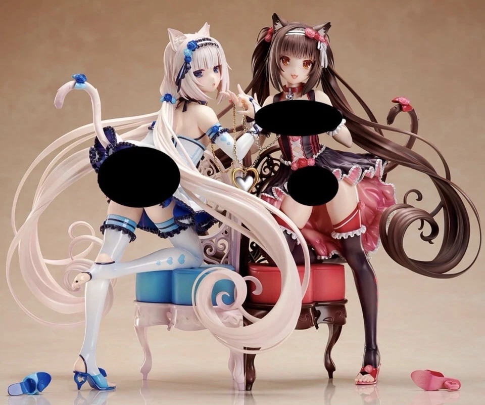 NEKOPARA Chocola Vainilla PVC Figura Anime Niña Silla Estatua Modelo Juguete Decoración Foto 1 de 3