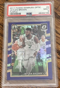 2017-18 Donruss Optic Jaylen Brown #6 Purple Holo Prizm Boston Celtics PSA 9 - Picture 1 of 2