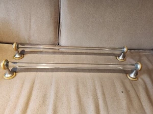 X 2 Vintage 25" Acrylic And Metal Deco Towel Bar - Picture 1 of 19