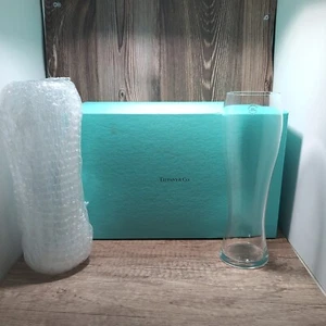 Tiffany & Co Crystal Wheat Pilsner Beer Glass  2 Glasses  9.5” With Original Box - Picture 1 of 9