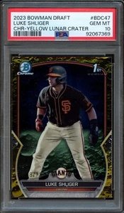 BB - 2023 Bowman Chrome - Yellow Lunar Crater - #BDC47 - Luke Shliger - PSA 10 - Picture 1 of 2