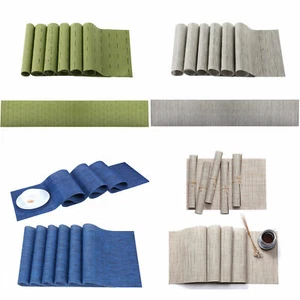 Set of 7 PVC 6 Placemats + Table Runner Washable Table Mat Anti Slip Kitchen - Picture 1 of 64