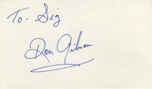 DON GIBSON “I CAN’T STOP LOVING YOU” SIGNED 3X5 INDEX CARD - Picture 1 of 1