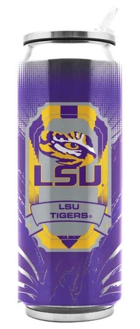 LSU Tigers Stainless Steel 16.9oz Thermo Can [NEW] NCAA Mug Tumbler Coffee Cover