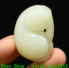 Rare Old Chinese Dynasty Natural Hetian Jade Carve Cat Pussy Animal Statue