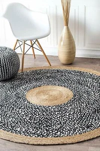 Teppich Natur Jute & Baumwolle Geflochten Stil Rund Flächenteppich Modern Woh... - Bild 1 von 10