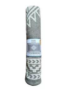 Tappeto 3 X5 Cotone Stampato Iuta e Grigio Tessuto Design Geometrico Area Accento Decorazione - Foto 1 di 2