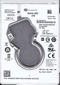 ST2000LM007 p/n: 1R8174-568 fw: SBK2 s/n: WCC MAYO/2016 WU 2TB 2.5" SATA SEAGATE - Imagen 1 de 5