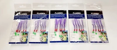 5 X White Lightning Mackerel Feather Rig Size 3/0 (5 Rigs) - Fladen - Image 1 of 2
