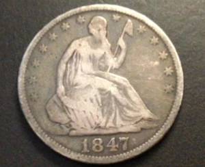 1847-O Liberty Seated Silver Half Dollar, VG Detail. H169 - Picture 1 of 2