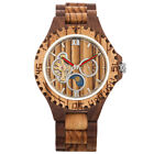 Mens Wooden Automatic Watch Full Wooden Bracelet Wristwatch Folding Clasp Luxury