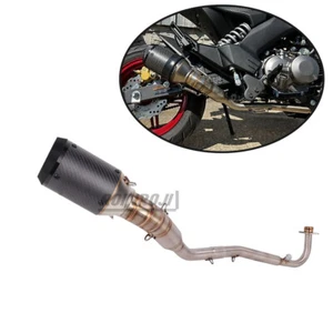 Full Exhaust System Carbon Muffler Loud Pipe For Kawasaki Z125 PRO 2013-2024 - Picture 1 of 6
