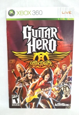 Vintage 2007 Original Xbox 360 Guitar Hero Aerosmith Video Game Manual Book Only - Image 1 of 3