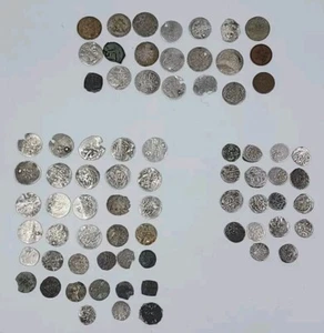 Lot Of 74 Coins Ottoman Empire Silver Coin Collection 792-1255 AH Turkish Akce - Picture 1 of 17