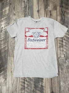 New Budweiser Shirt Adult large size L Gray Bud King Of Beers "vintage look" - Picture 1 of 7