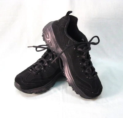 斯凯奇 D'LITES 运动鞋 黑色 #11949 女式 7-1/2 宽鞋 — 第 1/4 张图片