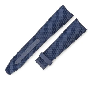 Iwc Yacht Club Fabric Rubber Band Leather Belt Strap 22Mm Navy Men - Picture 1 of 3