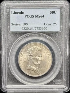 1918 Classic Commemorative Illinois Centennial PCGS MS-64 Lincoln-Illinois - Picture 1 of 2