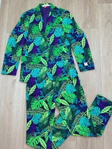 Opposuits Juicy Jungle Chaqueta/38 Pantalones/38 2 Piezas Traje Estampado Hoja de Palmera - Imagen 1 de 10